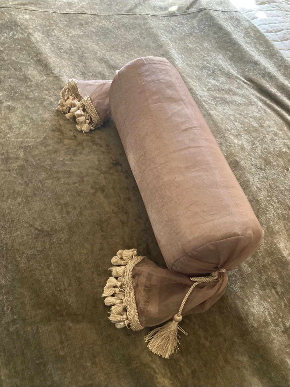 Decorative Bolster Pillow with Tassels